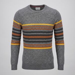 Faze 1 Boys XL 18 Grey Striped Crew Neck Sweater Long Sleeve Casual